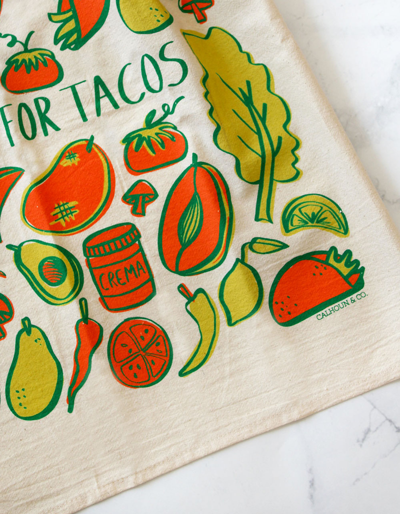 CALHOUN & CO. Thankful For Tacos Printed Tea Towel image number 1