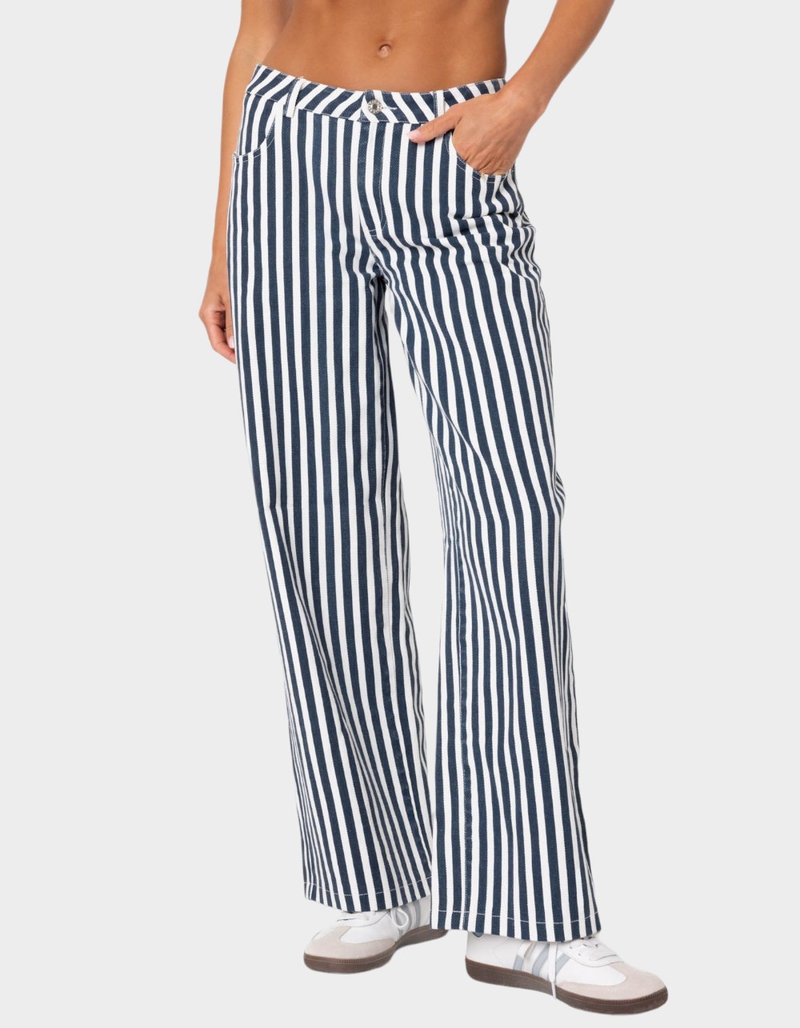 EDIKTED Striped Low Rise Jeans image number 0