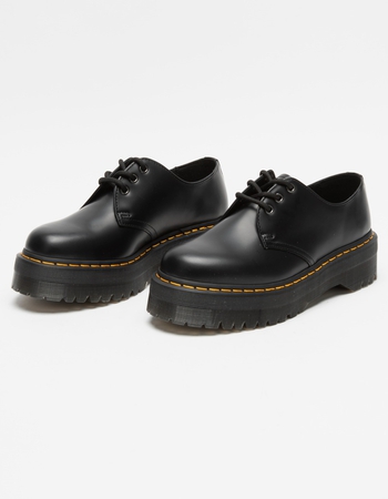 DR. MARTENS 1461 Quad Smooth Leather Womens Platform Shoes Primary Image