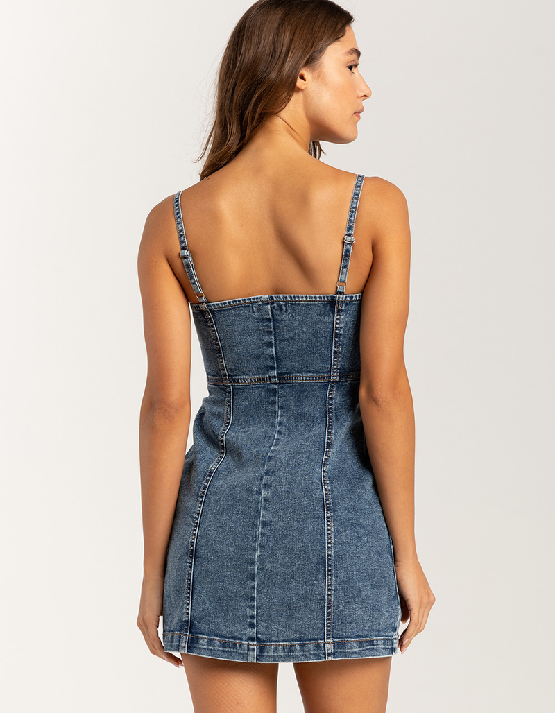 RSQ Womens Button Front Denim Dress image number 3