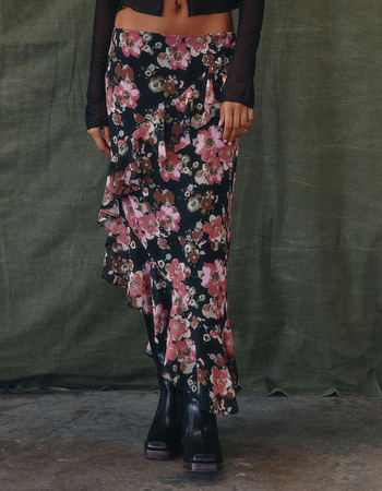 WEST OF MELROSE Floral Asymmetrical Womens Skirt