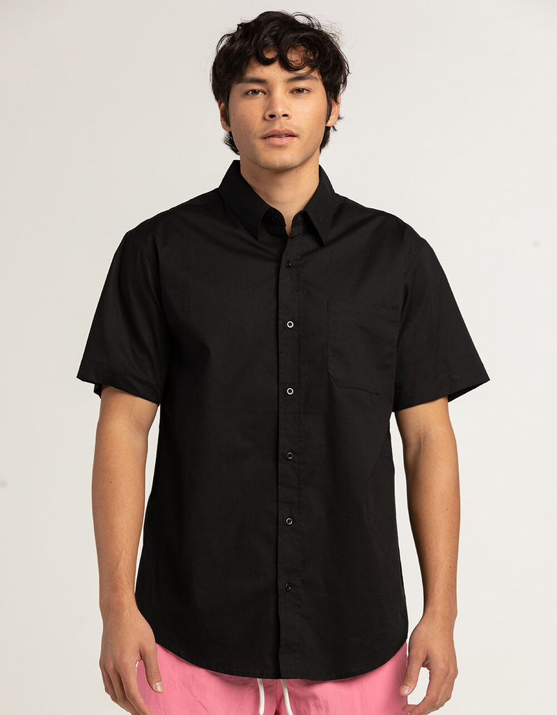 RSQ Mens Solid Button Up Shirt image number 5