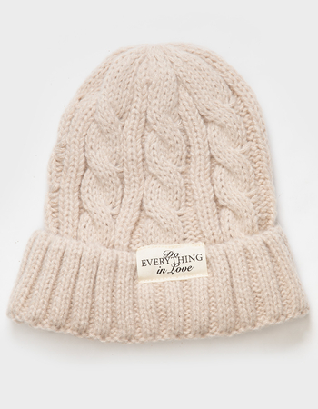 DO EVERYTHING IN LOVE Cable Knit Womens Cuffed Beanie