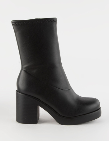 SODA Stretch Faux Leather Womens Boots