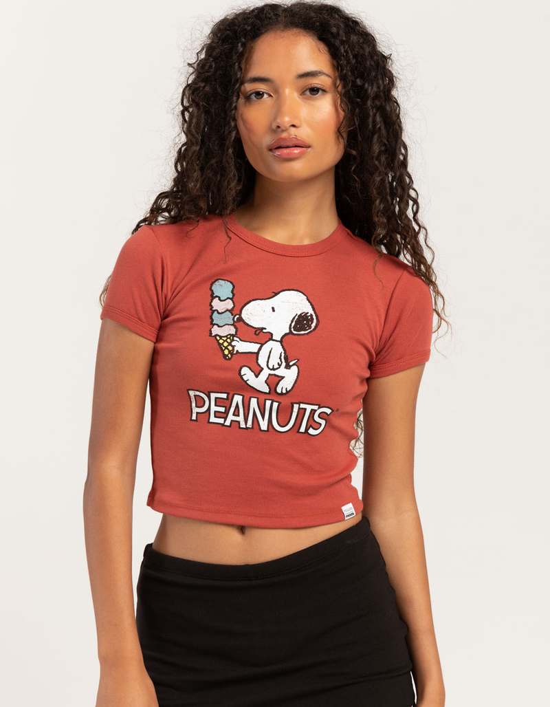 RSQ x Peanuts Snoopy Ice Cream Womens Baby Tee image number 0