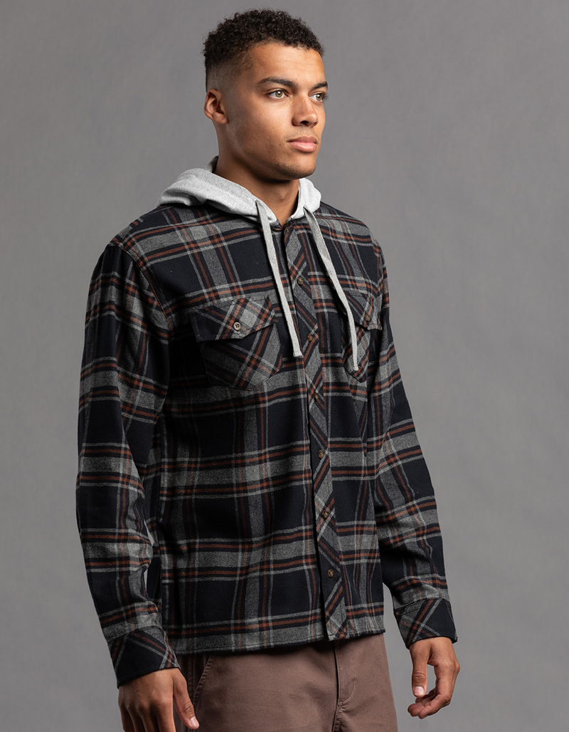 RSQ Mens Plaid Hooded Flannel image number 2