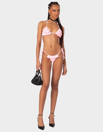 EDIKTED Joelle Ruffled Triangle Bikini Top