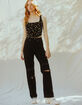 DAISY STREET Womens Wide Leg Ripped Jeans image number 5