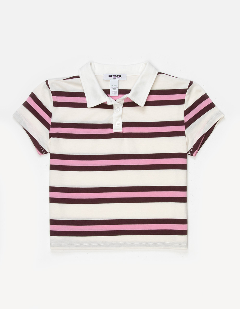 RSQ Rugby Stripe Girls Polo Shirt image number 0