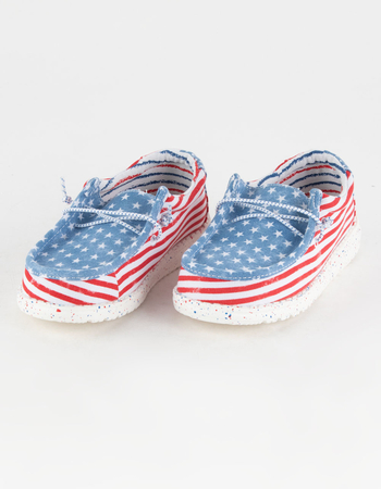HEY DUDE Wally Youth Patriotic Girls Shoes
