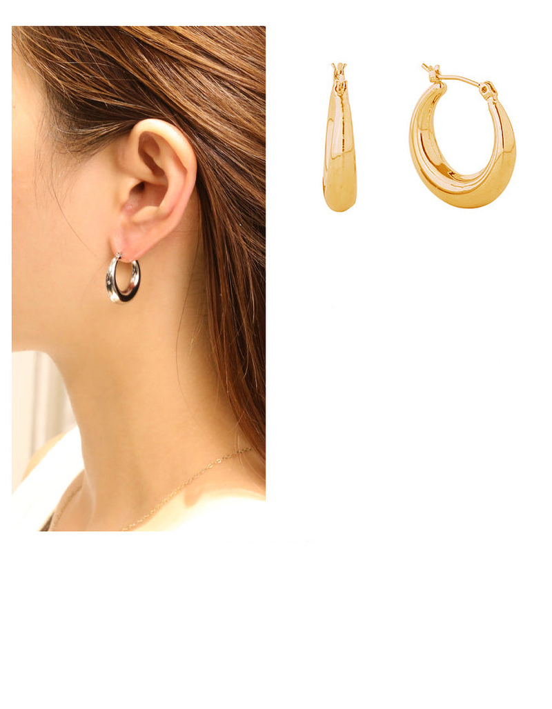 DO EVERYTHING IN LOVE 14K Gold Dipped Daily Hoop Pincatch Earrings image number 0