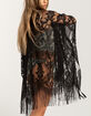 DO EVERYTHING IN LOVE Floral Lace Fringe Womens Kimono image number 2