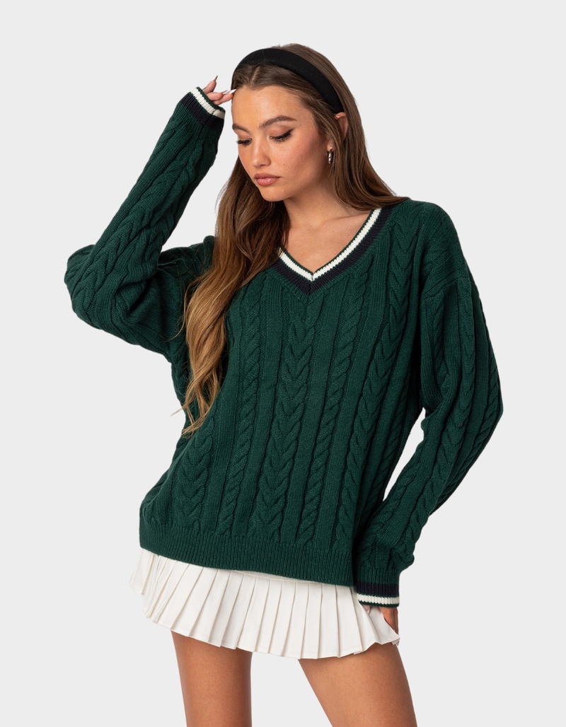 EDIKTED Amoret Cable Knit Womens Sweater image number 0