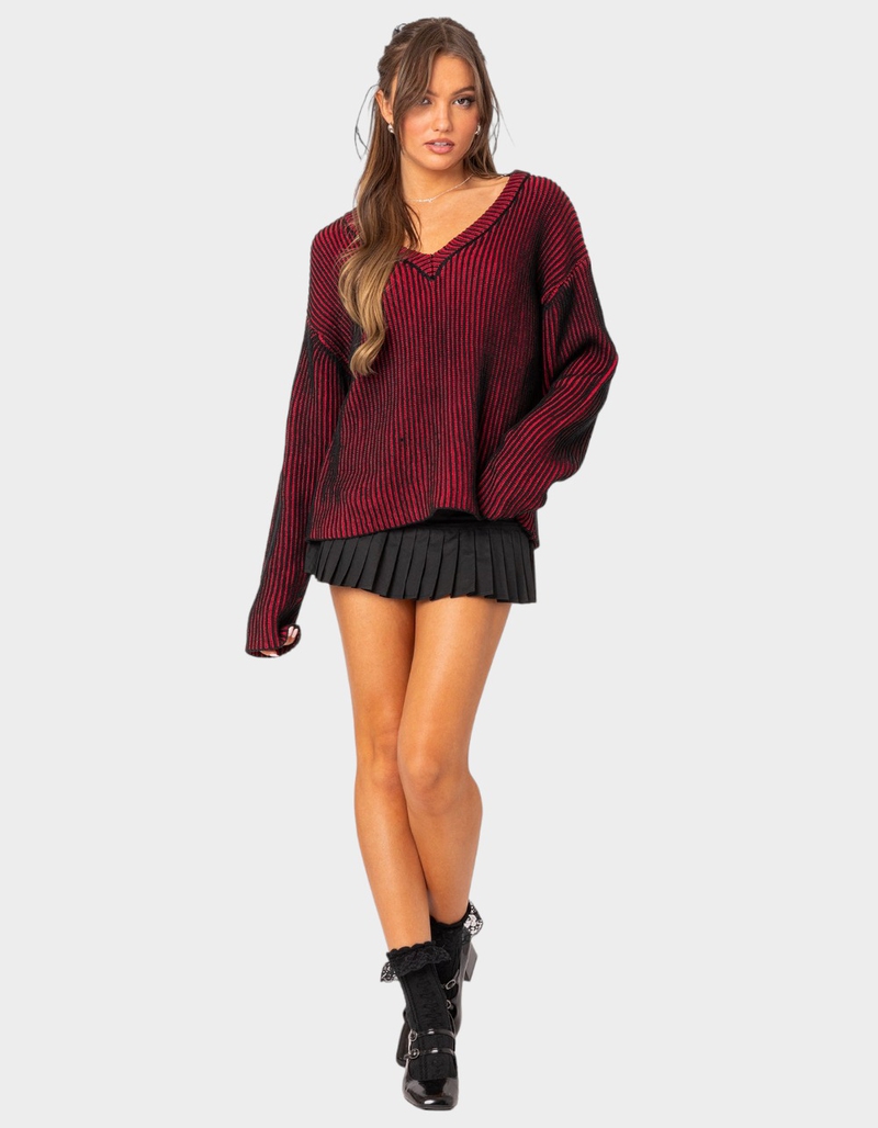 EDIKTED Contrast Texture Oversized Sweater image number 4