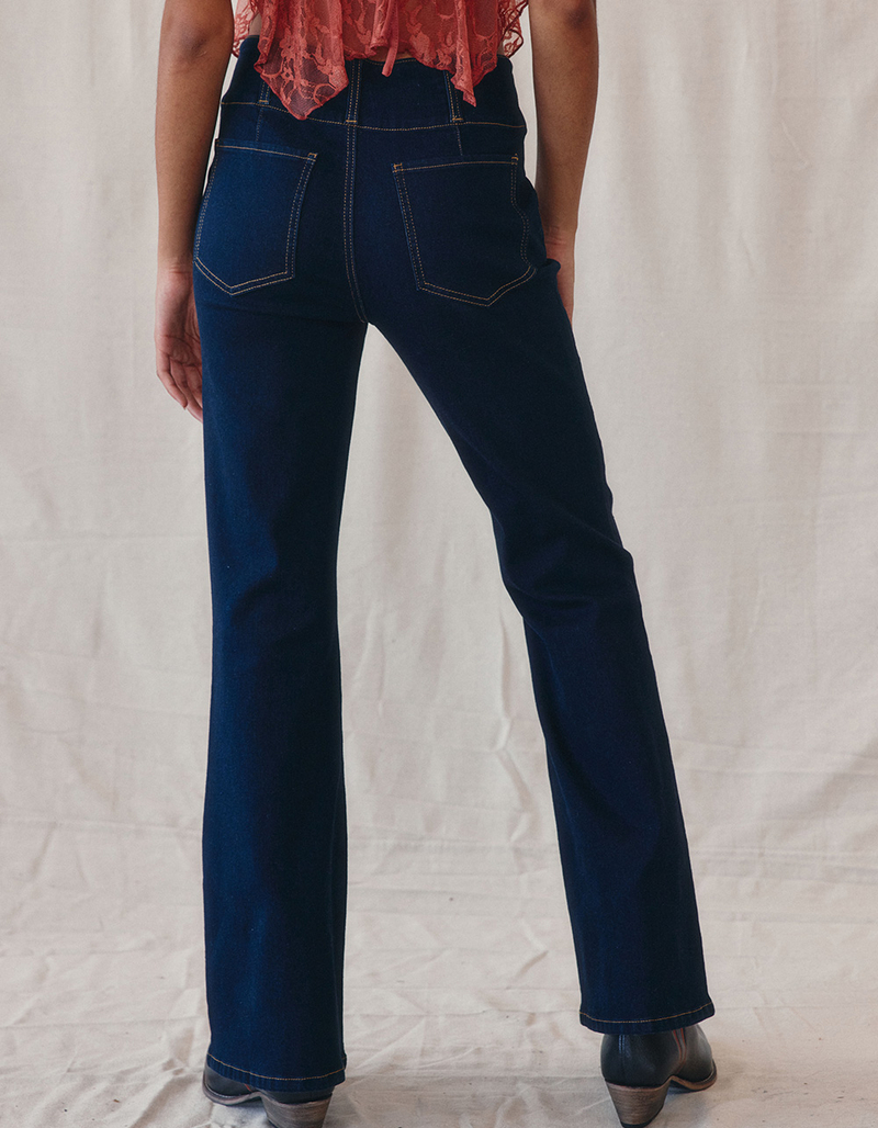 WEST OF MELROSE High Rise Seam Flare Womens Denim Jeans image number 3