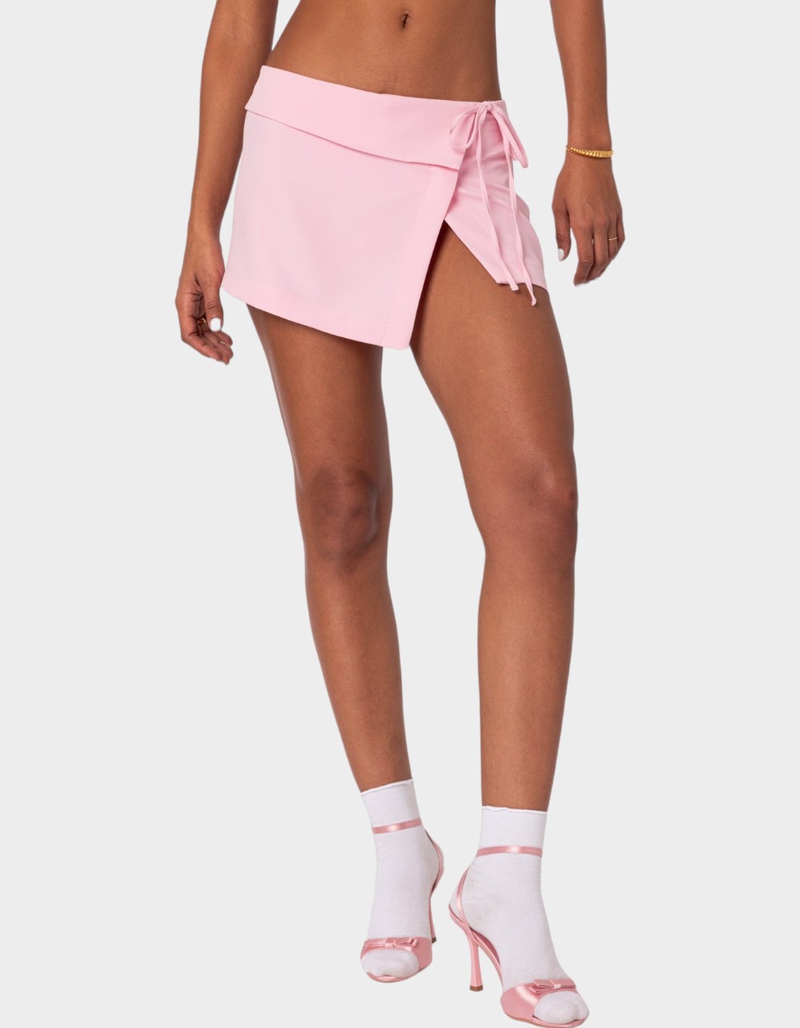 EDIKTED Selena Asymmetric Wrap Mini Skirt image number 0