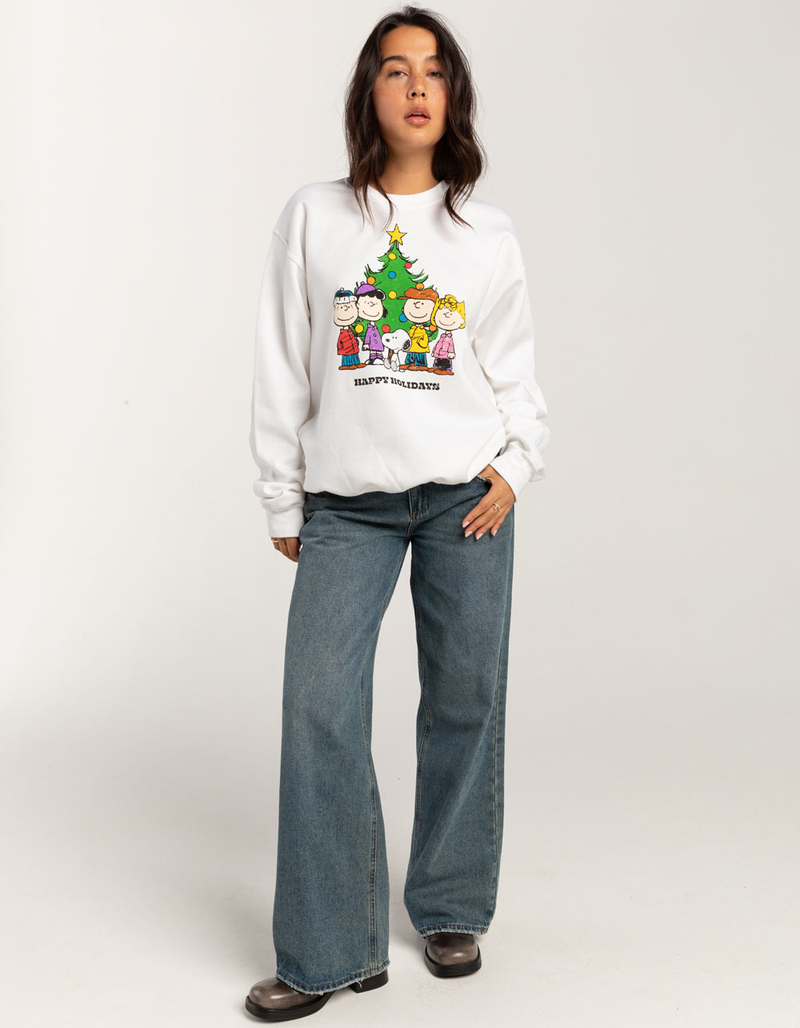 RSQ x Peanuts Holiday Womens Christmas Crewneck Sweatshirt image number 1