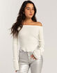 COTTON CANDY LA Off The Shoulder Womens Sweater image number 1