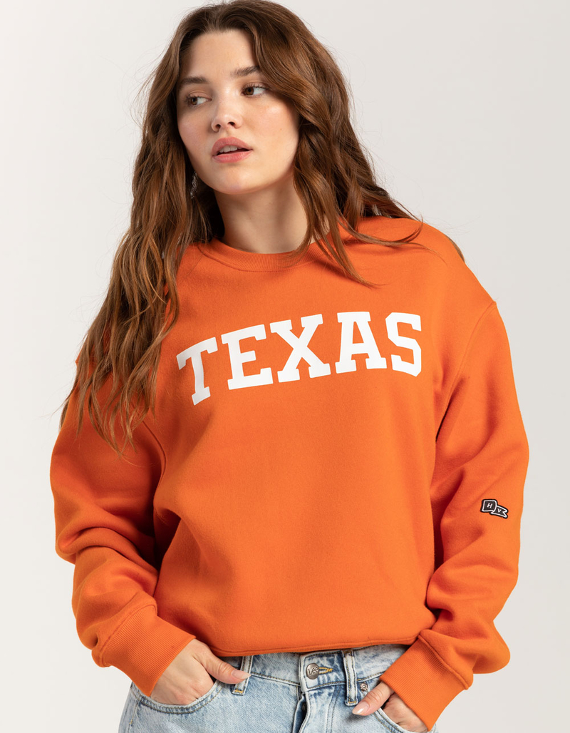 HYPE AND VICE University of Texas Womens Crewneck Sweatshirt image number 1