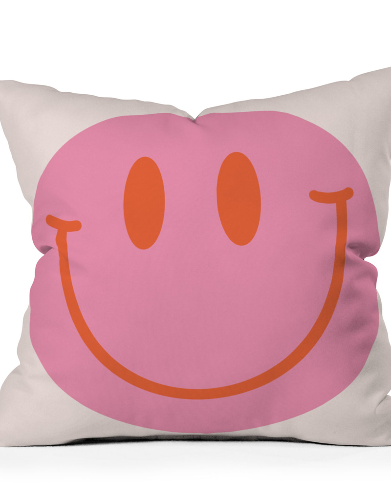 DENY DESIGNS Tara Elisa Design Smiley 16" x 16" Pillow image number 0