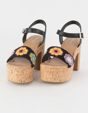 BAMBOO Crochet Womens Platform Sandals