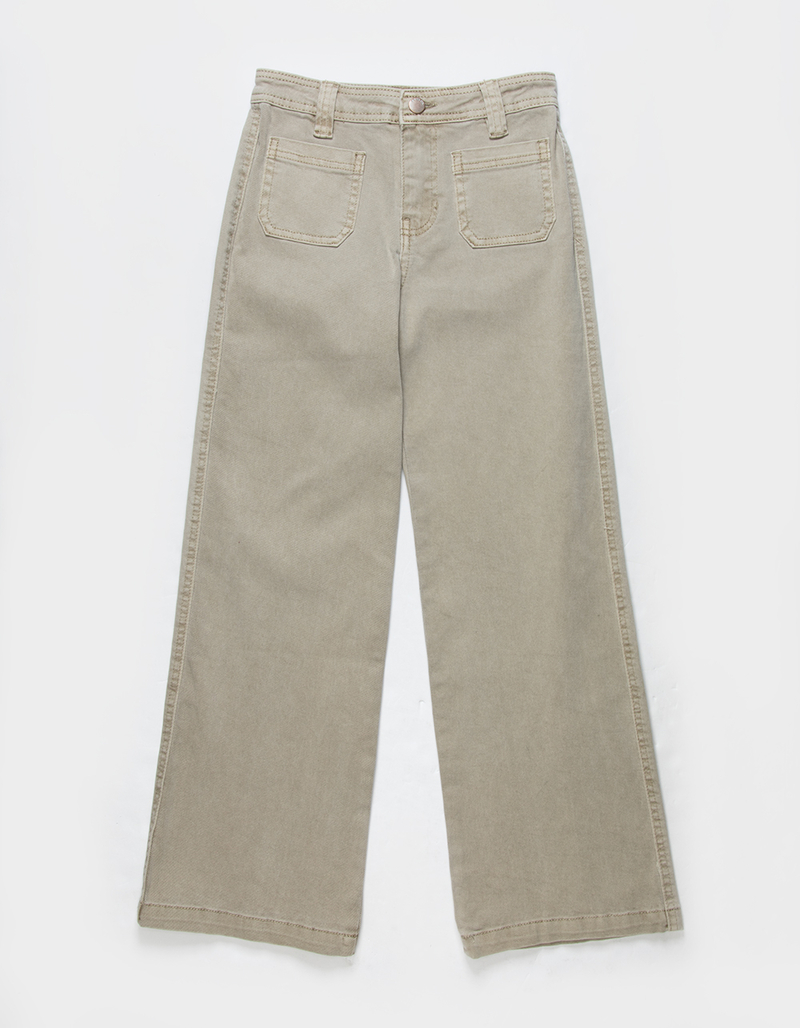 RSQ Girls Patch Pocket Wide Leg Jeans image number 4