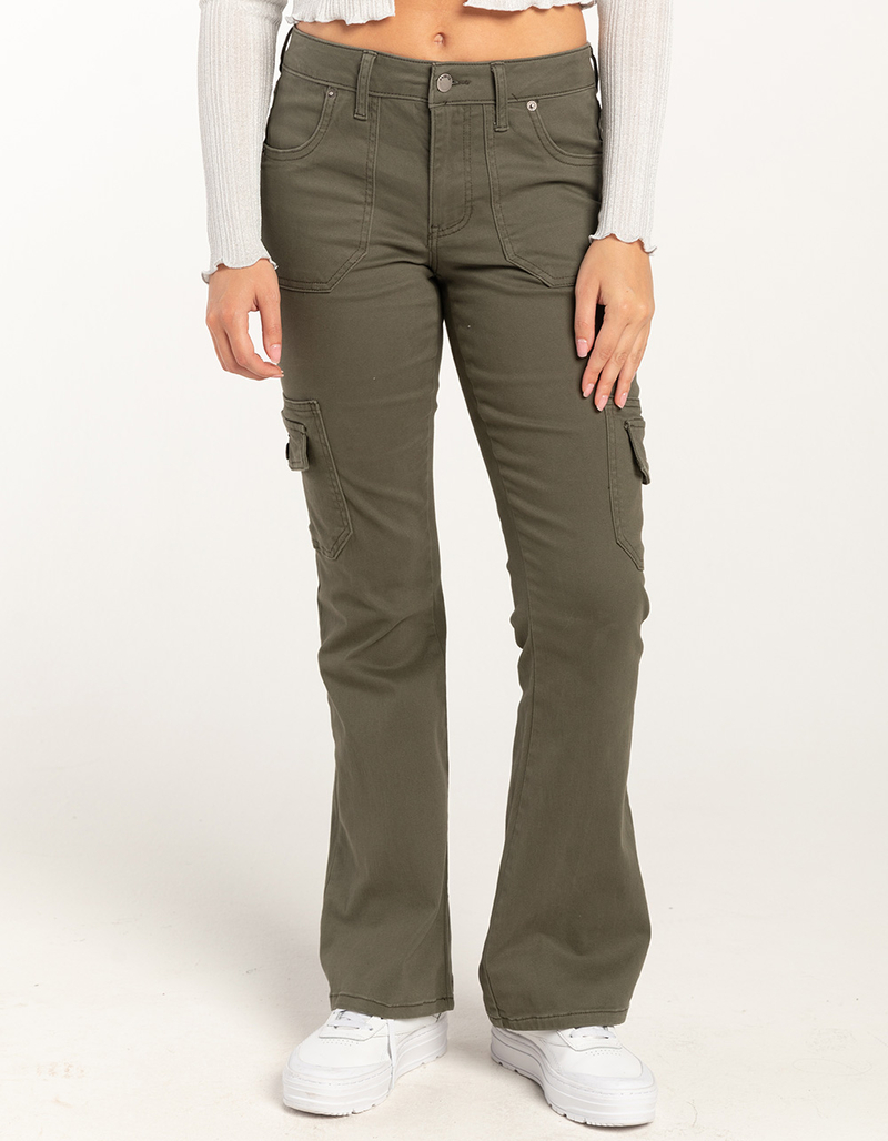 RSQ Womens Low Rise Cargo Flare Pants image number 1