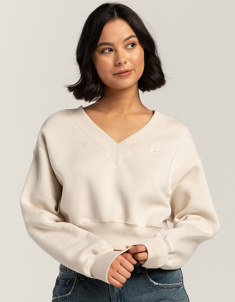NIKE Sportswear Phoenix Fleece Womens Cropped V-Neck Sweatshirt image number 0