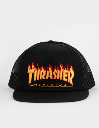 THRASHER Flame Logo Trucker Hat 
