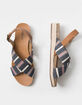 SODA Stripe Criss Cross Womens Sandals image number 5