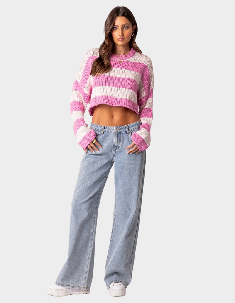 EDIKTED Ozzy Cropped Knitted Sweater image number 4