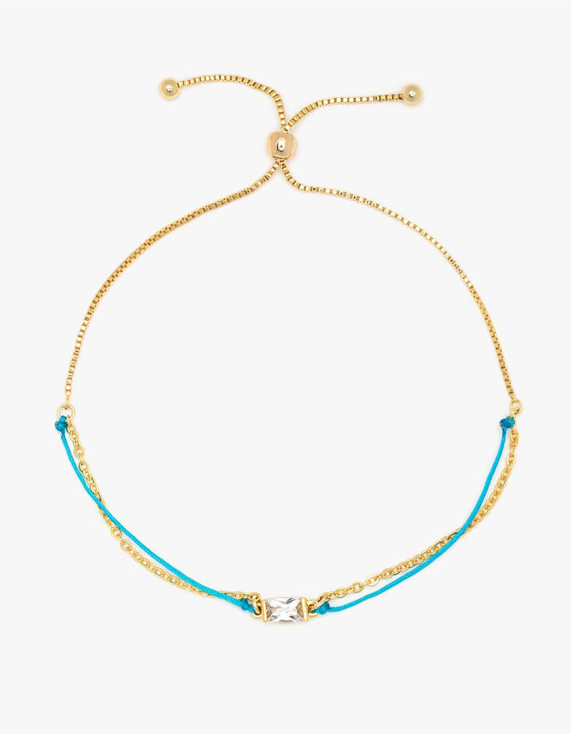 PURA VIDA Dainty String & Chain Slider Bracelet image number 0