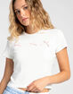 RSQ Womens 3 Ribbon Bow Baby Tee image number 1