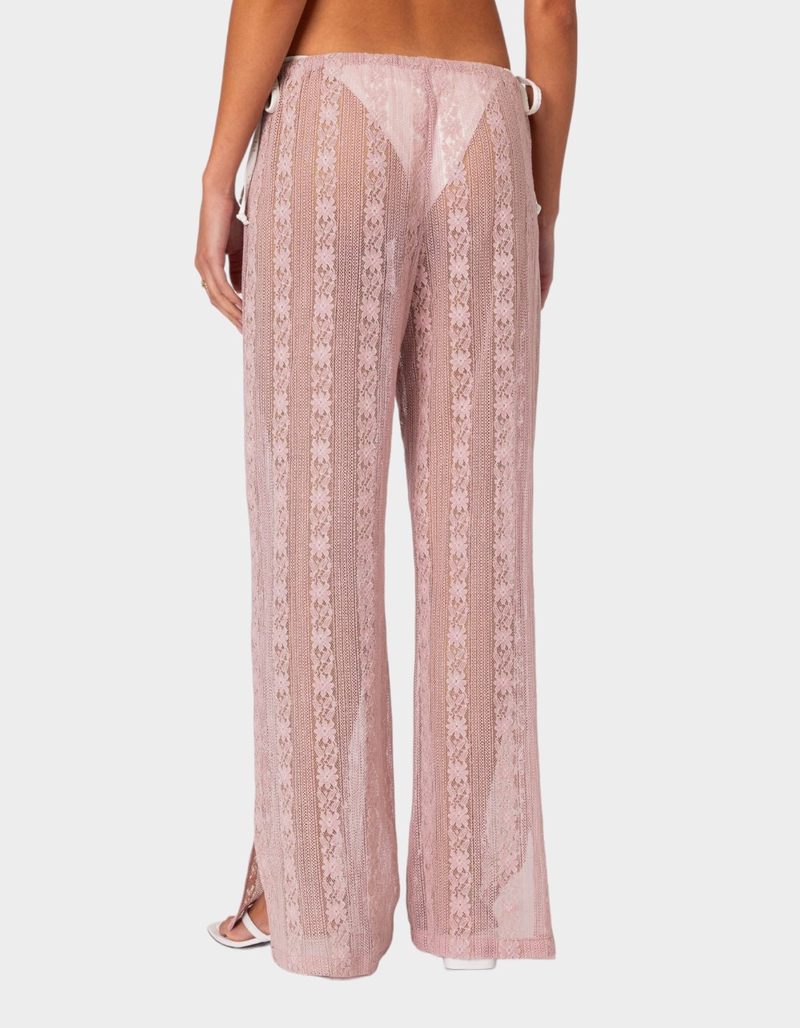 EDIKTED Embroidered Sheer Lace Pants image number 3