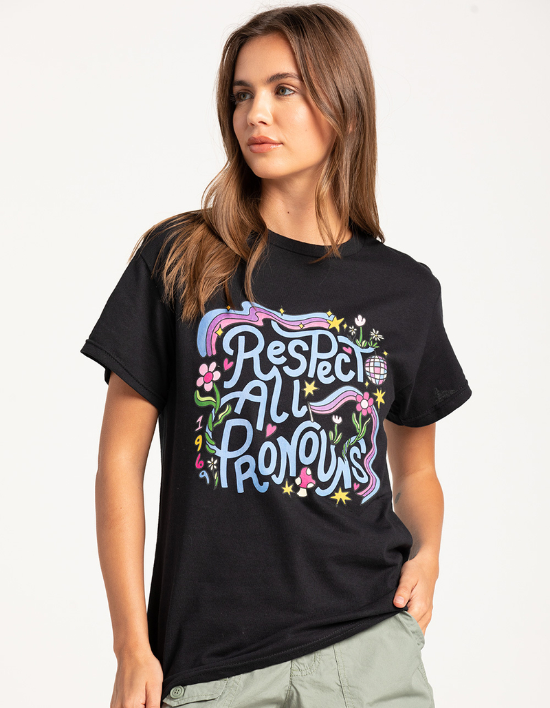RSQ x Halyn Respect All Pronouns Womens Tee image number 0