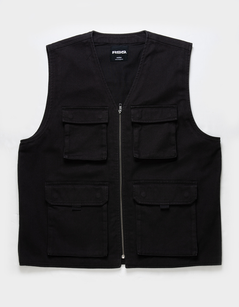 RSQ Mens Twill Cargo Vest image number 1