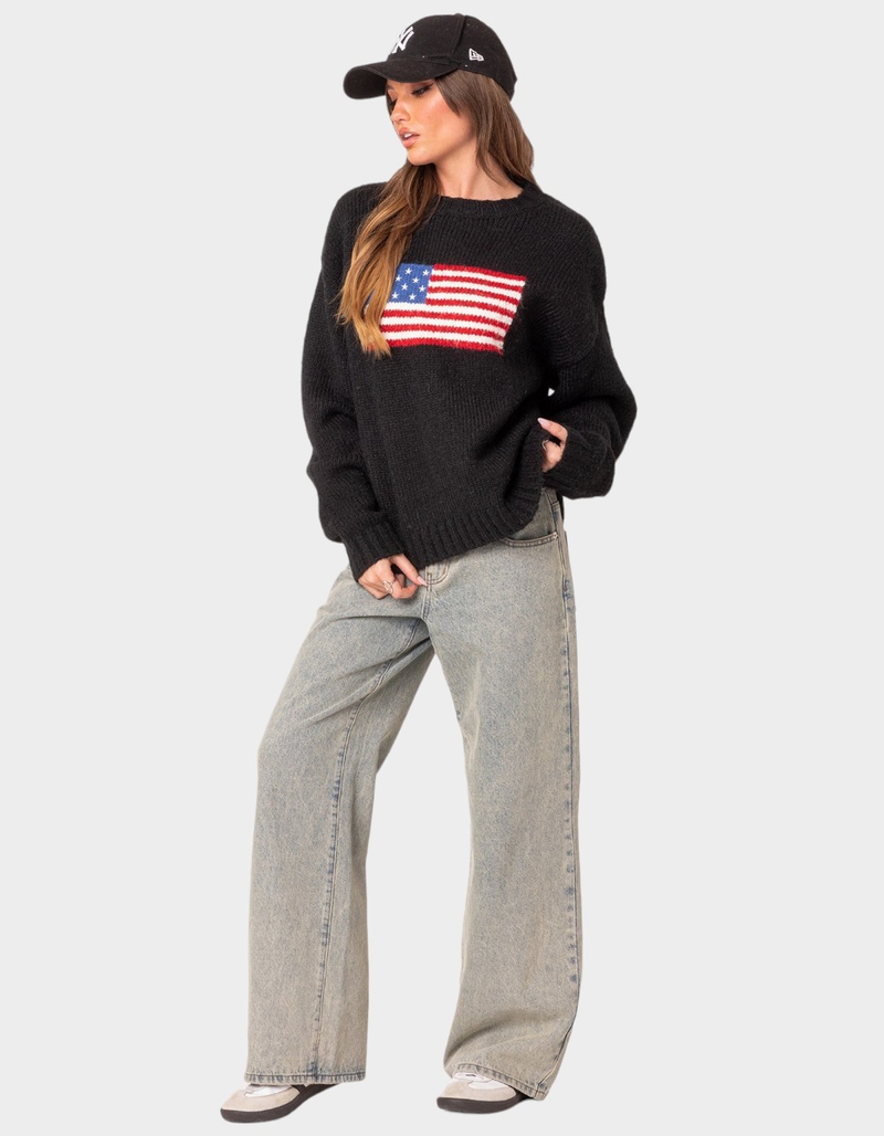 EDIKTED USA Oversized Chunky Knit Sweater image number 4