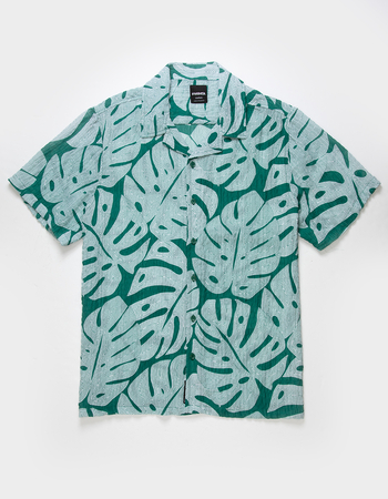 RSQ Mens Texture Leaf Camp Shirt Alternative Image