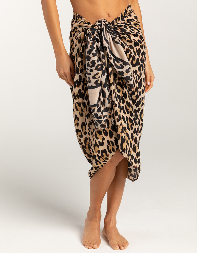 Leopard Womens Sarong Scarf image number 1