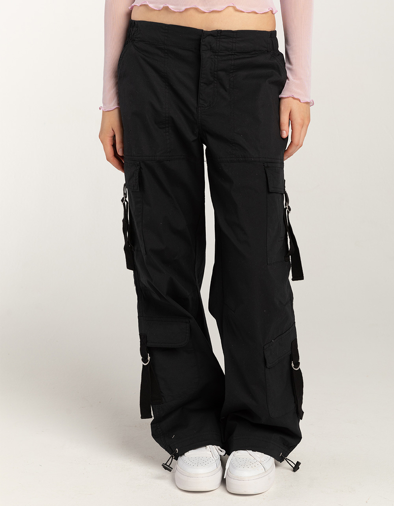 RSQ Womens Mid Rise Double Cargo Parachute Pants image number 1