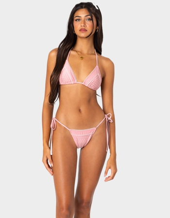 EDIKTED Contrast Polka Dot Triangle Bikini Top