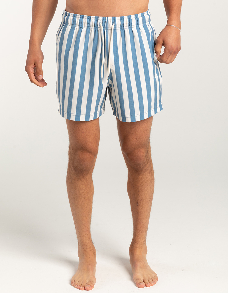 RSQ Mens Bold Stripe 5" Swim Shorts image number 0