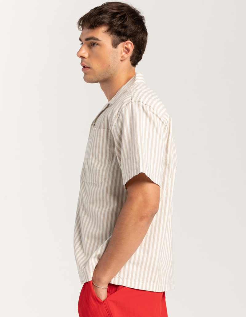 RSQ Mens Stripe Oxford Camp Shirt  image number 4