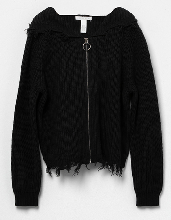FULL TILT Zip Front Hooded Girls Sweater