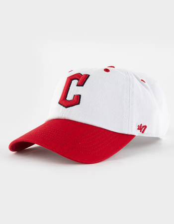 47 BRAND Cleveland Guardians Cooperstown Double Header Diamond '47 Clean Up Strapback Hat