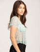 RSQ Womens Mesh Puff Sleeve Babydoll Top image number 2