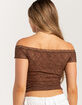 BDG Urban Outfitters Rhia Lace Off The Shoulder Cap Sleeve Womens Top image number 4