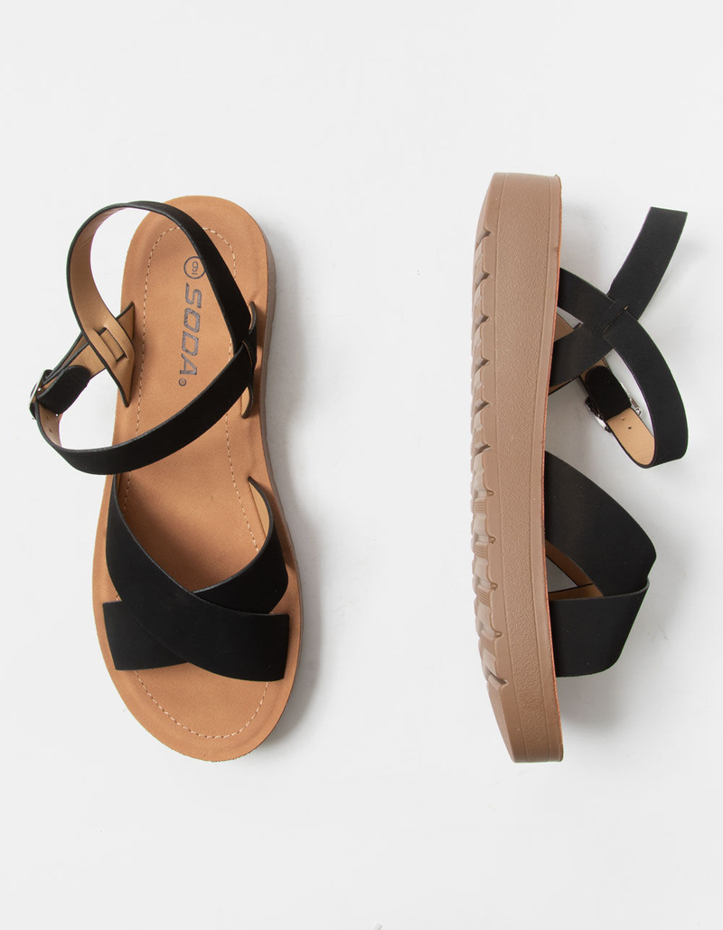 SODA Ankle Strap Womens Mini Flatform Sandals image number 4