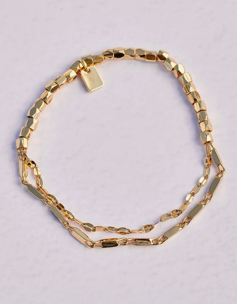 PURA VIDA Metal Bead & Chain Stretch Bracelet image number 1