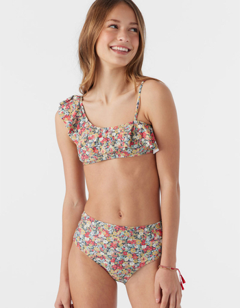 O'NEILL Eden Ditsy Asymmetrical Girls Ruffle Top Bikini Set